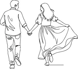 Romantic Connection Line Art 