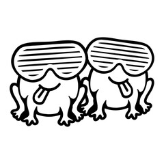 2 Frogs Party Sunglasses Cool Funny Comic Duo Team