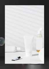 cosmetic bottle mockup beauty product design 
