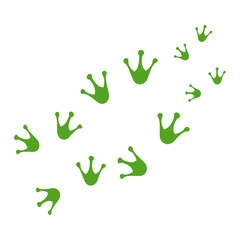 3 frogs footprints family parents child team cute