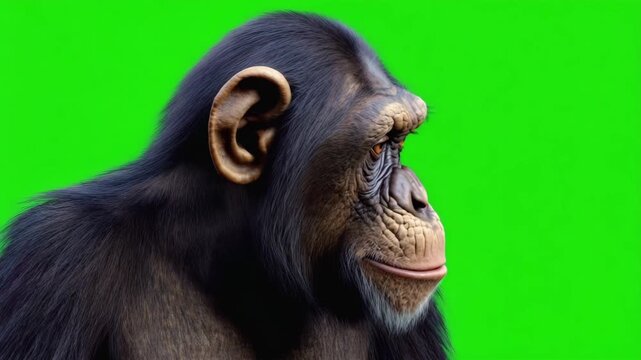 Affe auf gr&uuml;nem Chroma Key Hintergrund &ndash; Lustiges Greenscreen Video f&uuml;r Compositing und Animation