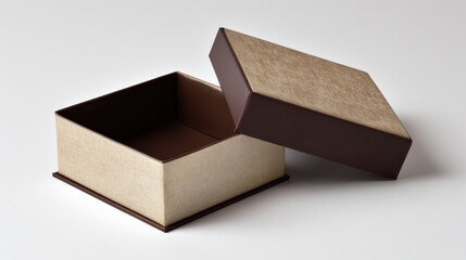 Open decorative box with neutral colors and elegant design suitable for various uses