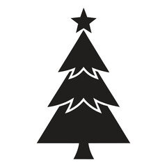 Fototapeta premium Christmas Tree Silhouette Vector icon illustration