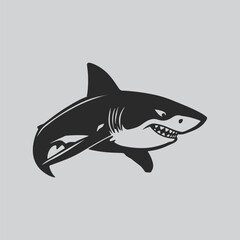 Angry Shark Jumping Out of Water Vector