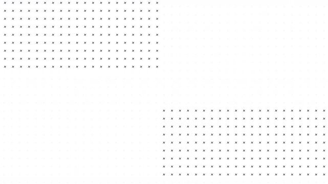 Corner pattern of small repeat spinning black plus crosses on a white background with a soft edge artistic background creative texture element overlay repeat animated motion backdrop overlay 4K