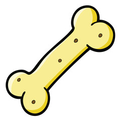 Vector art of yellow dog bone