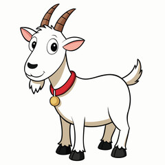 Vector art of cute cartoon goat