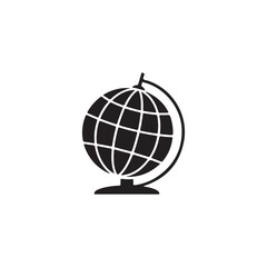Simple black and white illustration of a classic terrestrial globe design
