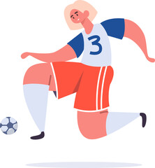 Woman soccer player dribbling football during a game