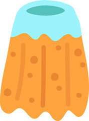 Pudding dessert with blue topping illustration