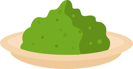 Wasabi paste condiment in a small plate