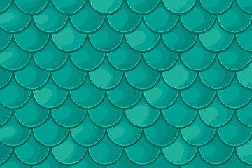 Colorful teal scaled texture creates an ocean-inspired background resembling mermaid tails and aquatic themes