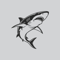 Intense Shark Line Art Tattoo Inspiration