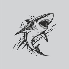 Shark Splash Art for Graphic Designers