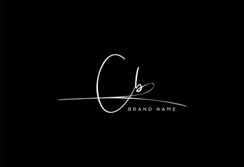 CB letter beauty cursive handwriting logo.