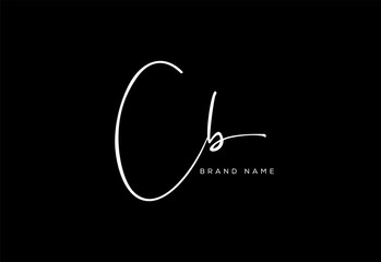 CB letter beauty cursive handwriting logo.