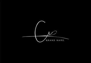 CI letter beauty cursive handwriting logo.