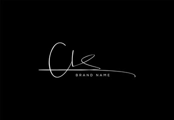 CL letter beauty cursive handwriting logo.