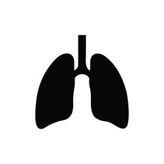 Vector art of human lungs icon in black color
