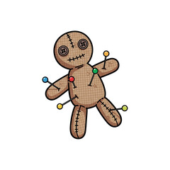 Voodoo Doll with Pins - A Symbol of Magic and Mysticism.