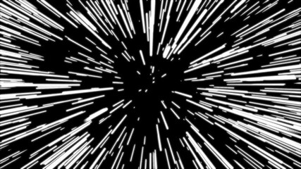 Hyperspace Jump Warp Speed Visual Fx/ Animation of a stunning space themed background of an neon hyperspace jump with white warp speed visual fx and shining starburst in a seamless loop