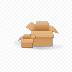 Cargo Package Stack Sealed Cardboard Boxes Realistic Style Isolated White Background