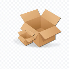 Cargo Package Stack Sealed Cardboard Boxes Realistic Style Isolated White Background