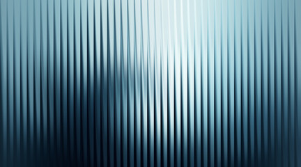Abstract blue and dark vertical ribbed glass texture background