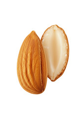 Almond halves isolated transparent background