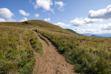 Hiking along the red trail to the highest peak of the Bieszczady Mountains - Tarnica