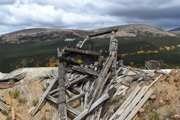 Mining ruins on a mountain