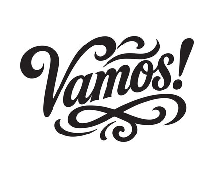 Vamos typography letters retro vector	