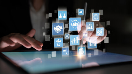 Concept of target group strategy optimizes digital marketing. This approach focuses on specific...