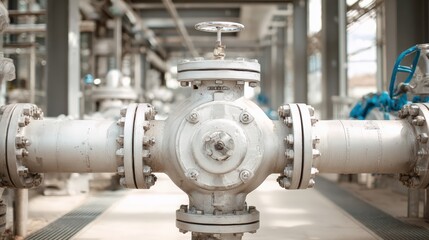 Industrial valve in an urban pipeline infrastructure setting