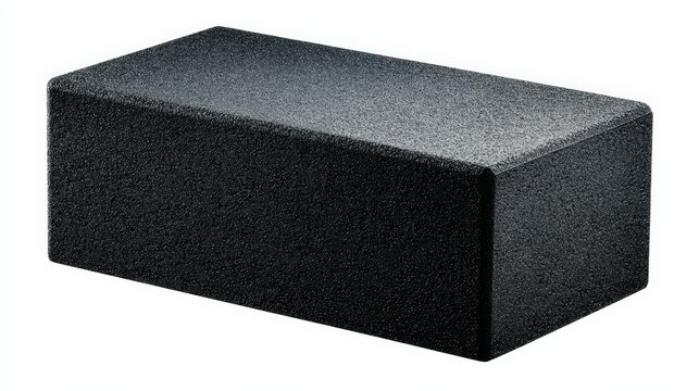 Textured black rectangular block suitable for various applications in design and construction