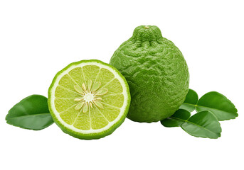 Bergamot citrus fruit isolated transparent background