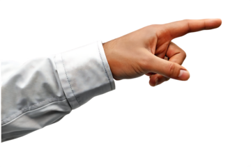 Human hand pointing with index finger isolated on a transparent background image