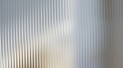 Abstract metallic background with vertical ribbed pattern and warm light