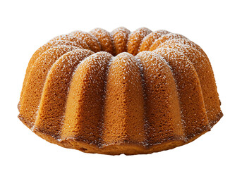 Bundt cake with powdered sugar isolated