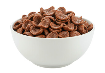 Cereal in white bowl isolated