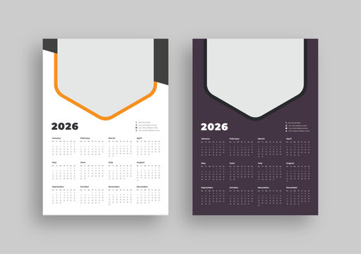 2025 one page corporate calendar template | Professional wall calendar design set for businesses