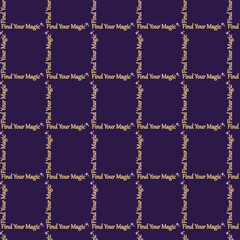 Find Your Magic Seamless Pattern - Dark Blue and Beige