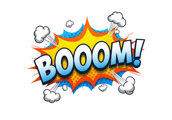 Comic book style explosion graphic