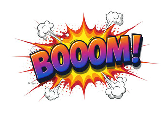 Comic book illustration boom explosion graphic