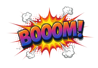 Comic book illustration boom explosion graphic