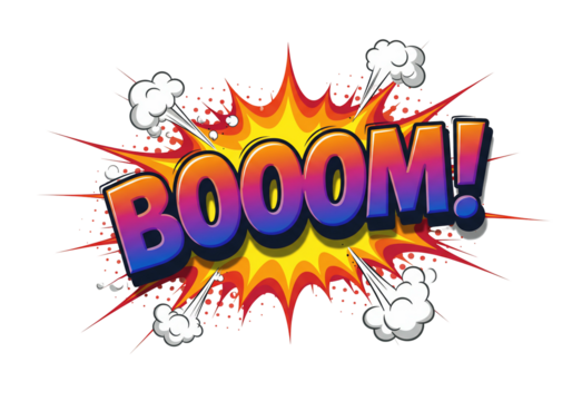 Comic book illustration boom explosion graphic - Powered by Adobe