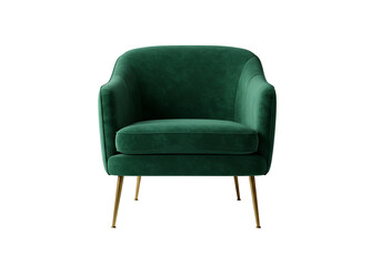 Emerald green armchair with golden legs