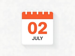 The calendar marked with the 2nd of July, a special day