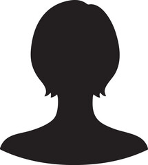 Female Back View Bob Hair Silhouettes Icon