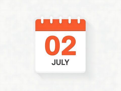 The calendar marked with the 2nd of July, a special day